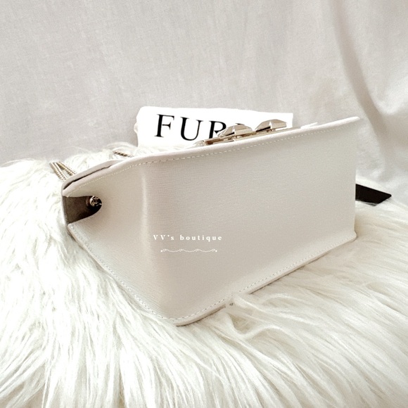 NWT Furla Bella Mini Crossbody Shoulder Bag Leather Petalo Cream White - Picture 5 of 11